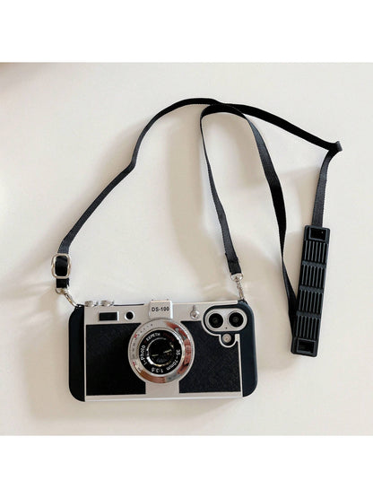 Funny Crossbody 3d Camera Shaped Phone Case Compatible With 14 Pro Max, Comptible With 13 With Lanyard, Comptible With 11/12/X/Xs/Xr/Xs Max Waterproof Shockproof Anti-Fall Scratch Resistant, Birthday