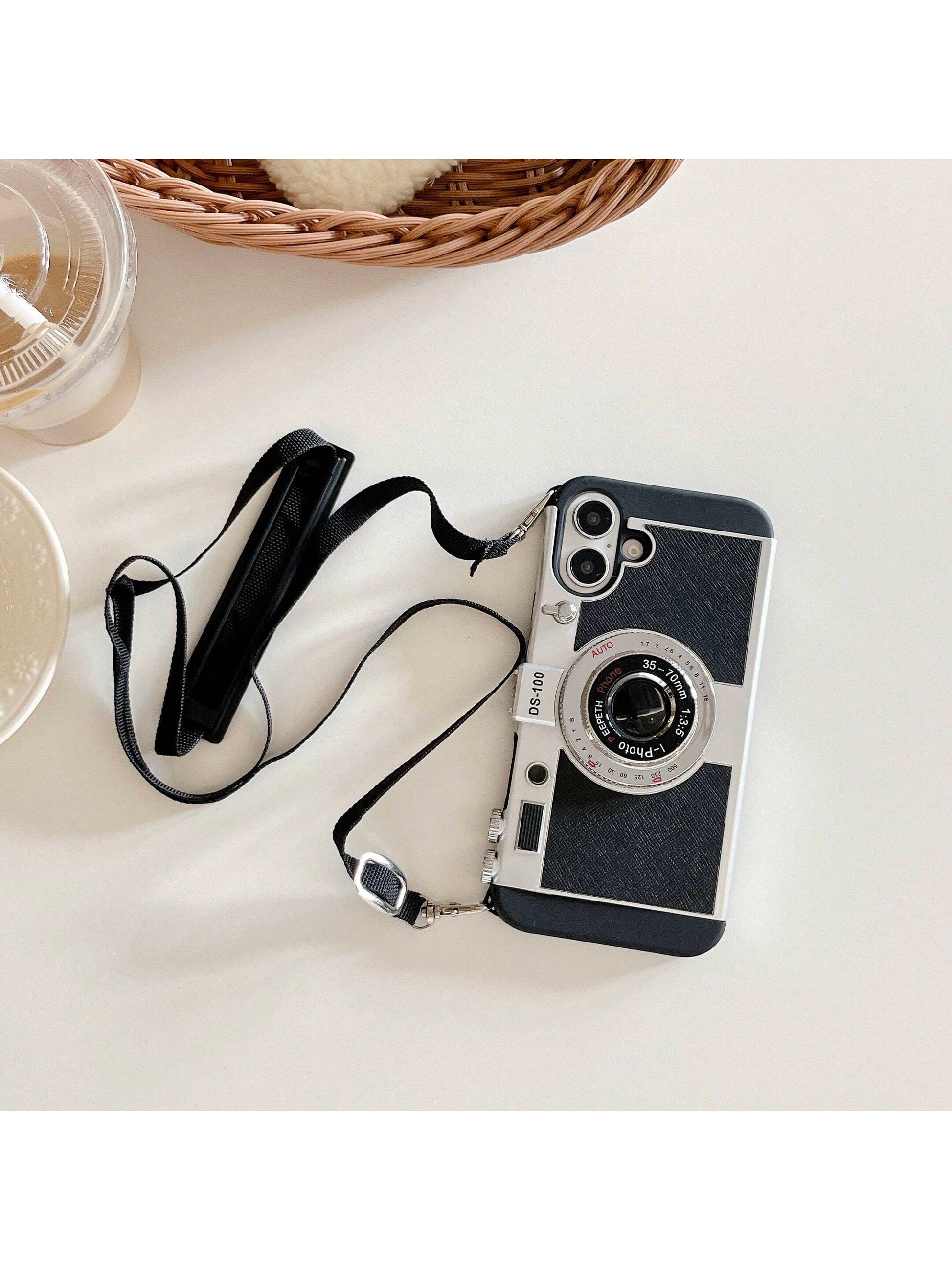 Funny Crossbody 3d Camera Shaped Phone Case Compatible With 14 Pro Max, Comptible With 13 With Lanyard, Comptible With 11/12/X/Xs/Xr/Xs Max Waterproof Shockproof Anti-Fall Scratch Resistant, Birthday