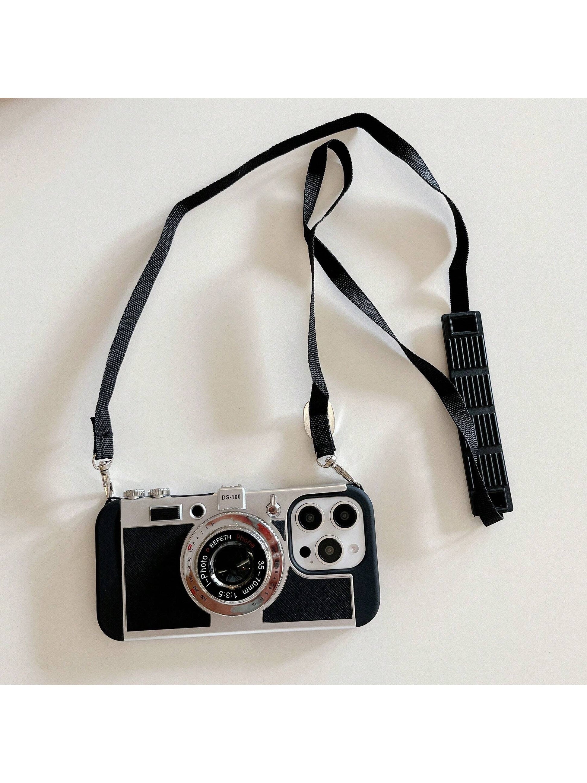Funny Crossbody 3d Camera Shaped Phone Case Compatible With 14 Pro Max, Comptible With 13 With Lanyard, Comptible With 11/12/X/Xs/Xr/Xs Max Waterproof Shockproof Anti-Fall Scratch Resistant, Birthday