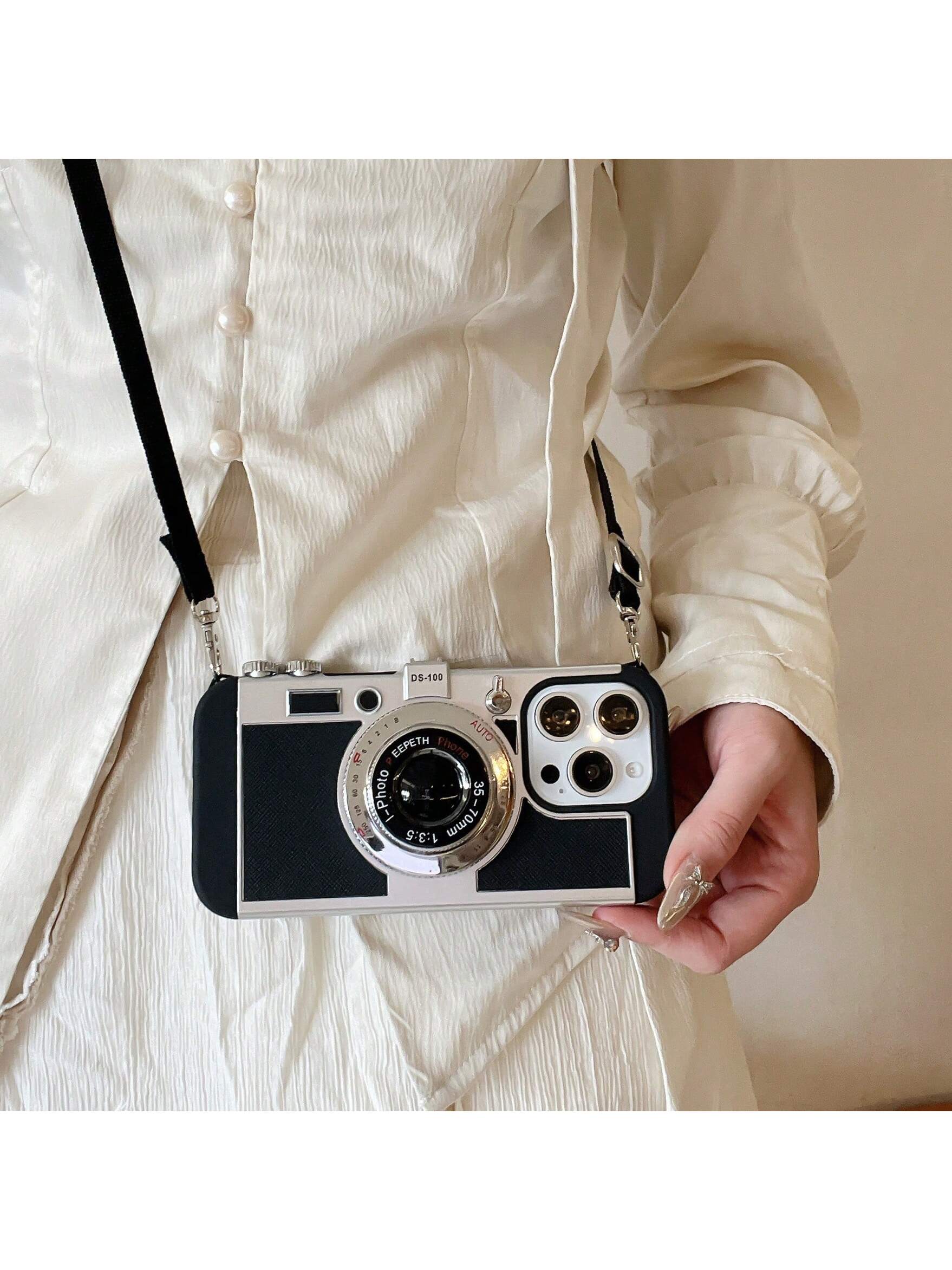 Funny Crossbody 3d Camera Shaped Phone Case Compatible With 14 Pro Max, Comptible With 13 With Lanyard, Comptible With 11/12/X/Xs/Xr/Xs Max Waterproof Shockproof Anti-Fall Scratch Resistant, Birthday