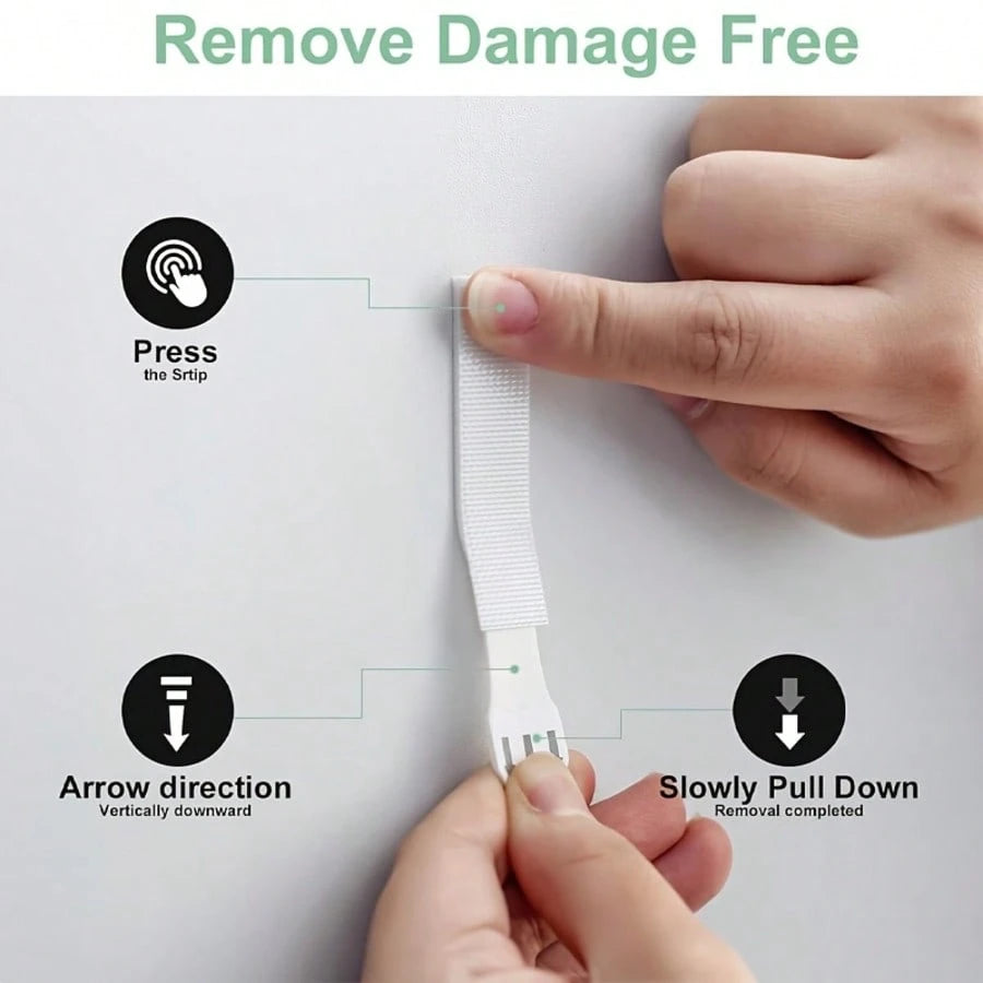 GdBaijiBailihe Picture Hanging Strips Heavy Duty, Removable Adhesive Poster Strips For Frame Mounting Strips Without Nails, Damage Free Hanging Poster Hangers For Classroom, Dorm, Apartment Essentials