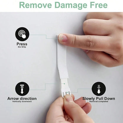 GdBaijiBailihe Picture Hanging Strips Heavy Duty, Removable Adhesive Poster Strips For Frame Mounting Strips Without Nails, Damage Free Hanging Poster Hangers For Classroom, Dorm, Apartment Essentials