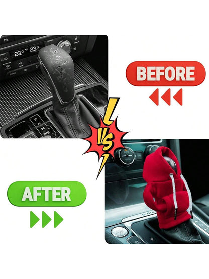 Gear Shift Hoodie, Universal Shift Knob Cover, 4.7 Inch Car Shifter Funny Sweater Hoodie For Gearshift, Automotive Interior Accessories, Polyester