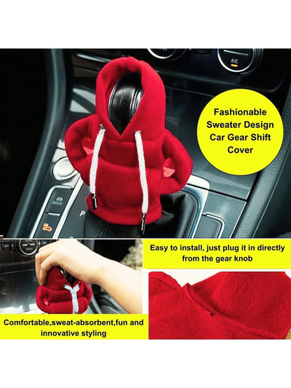 Gear Shift Hoodie, Universal Shift Knob Cover, 4.7 Inch Car Shifter Funny Sweater Hoodie For Gearshift, Automotive Interior Accessories, Polyester