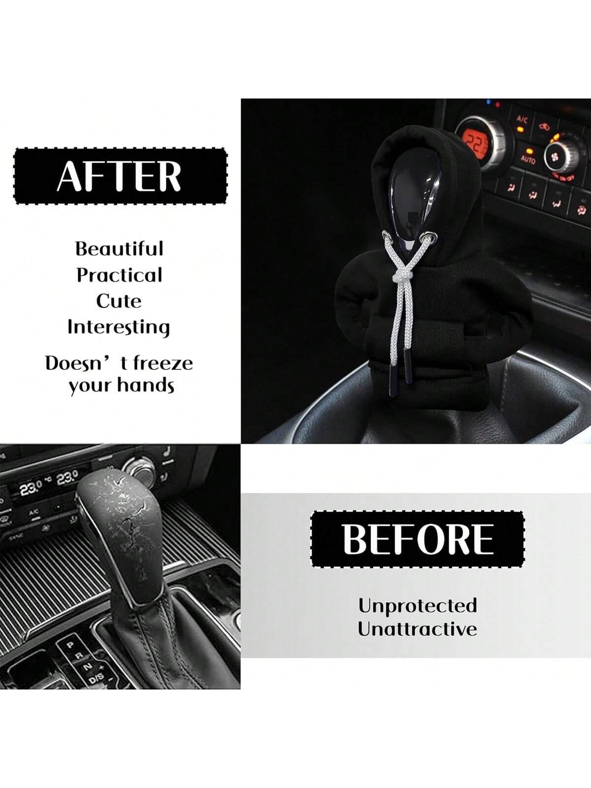 Gear Shift Hoodie, Universal Shift Knob Cover, 4.7 Inch Car Shifter Funny Sweater Hoodie For Gearshift, Automotive Interior Accessories, Polyester