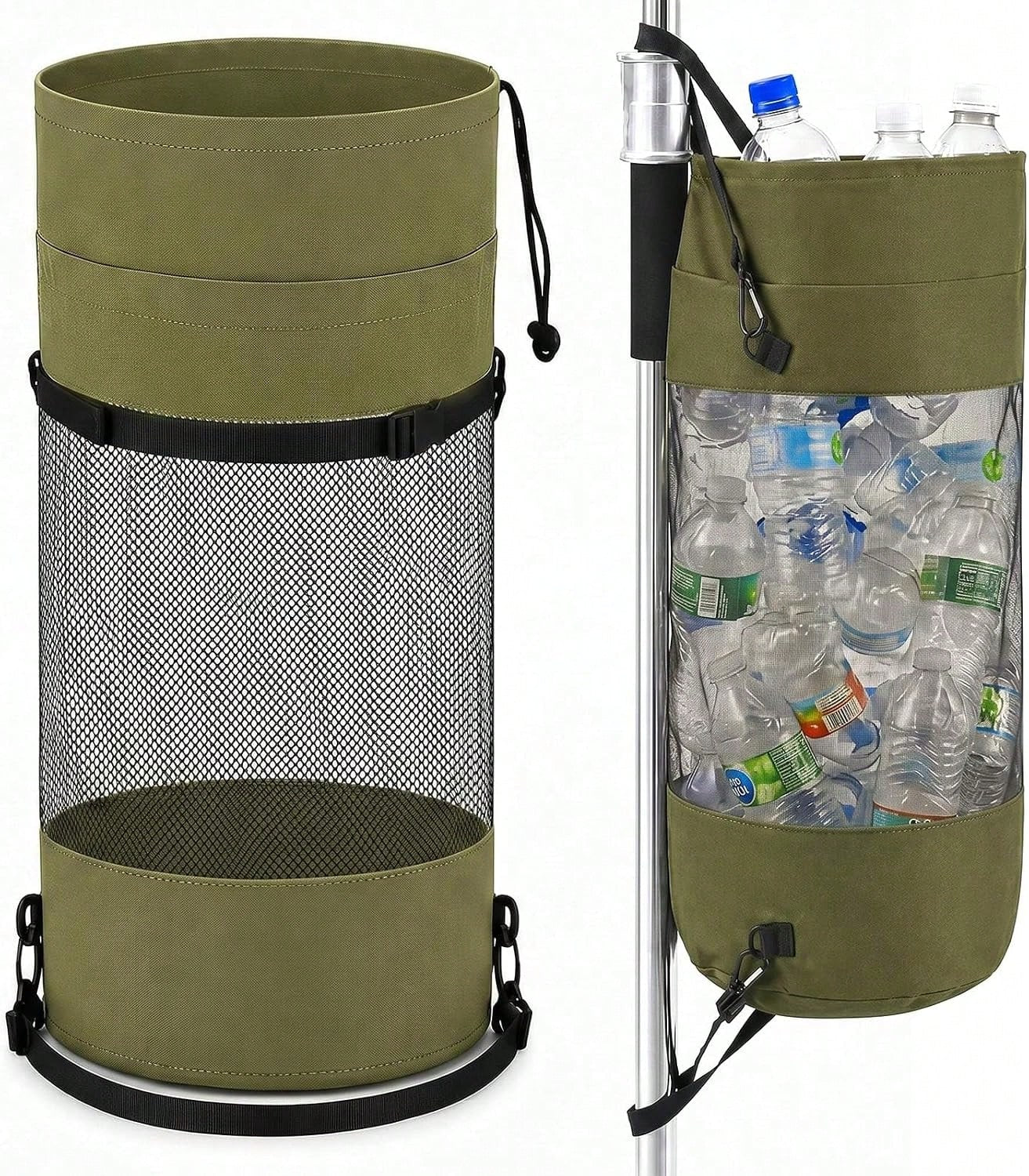 Gersoniel Portable Boat Trash Bags Boat Accessories Container Outdoor Medium Hoop Mesh Trash Bags Reusable Garbage Container Cabin Storage For Men