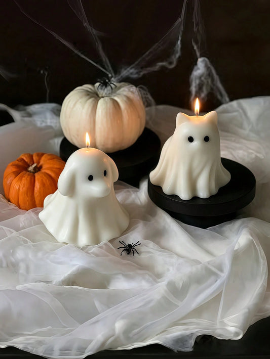 Ghost Dog Or Cat Candle Mold, Suitable For Making Cute Candles And Autumn/Thanksgiving Themed Scented Tea Lights; Can Be Used For Candle Making, Aromatherapy, Handmade Soap Making, Home Decor, Holiday