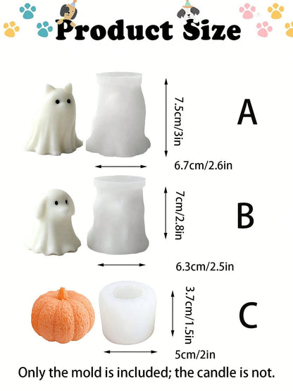 Ghost Dog Or Cat Candle Mold, Suitable For Making Cute Candles And Autumn/Thanksgiving Themed Scented Tea Lights; Can Be Used For Candle Making, Aromatherapy, Handmade Soap Making, Home Decor, Holiday