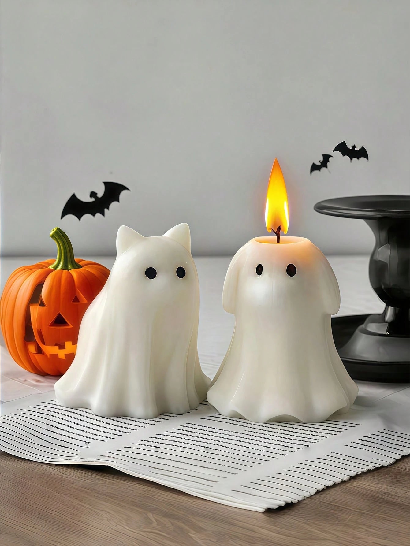 Ghost Dog Or Cat Candle Mold, Suitable For Making Cute Candles And Autumn/Thanksgiving Themed Scented Tea Lights; Can Be Used For Candle Making, Aromatherapy, Handmade Soap Making, Home Decor, Holiday