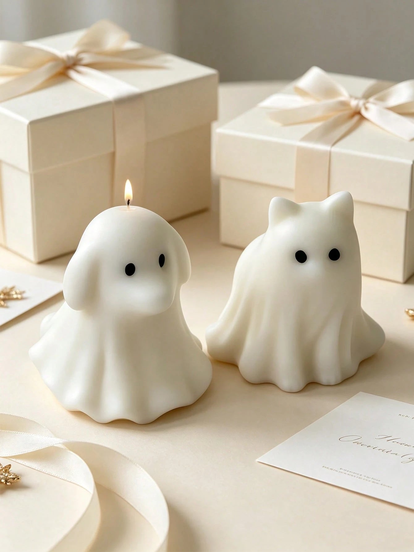 Ghost Dog Or Cat Candle Mold, Suitable For Making Cute Candles And Autumn/Thanksgiving Themed Scented Tea Lights; Can Be Used For Candle Making, Aromatherapy, Handmade Soap Making, Home Decor, Holiday