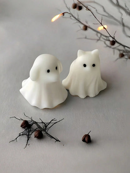 Ghost Dog Or Cat Candle Mold, Suitable For Making Cute Candles And Autumn/Thanksgiving Themed Scented Tea Lights; Can Be Used For Candle Making, Aromatherapy, Handmade Soap Making, Home Decor, Holiday