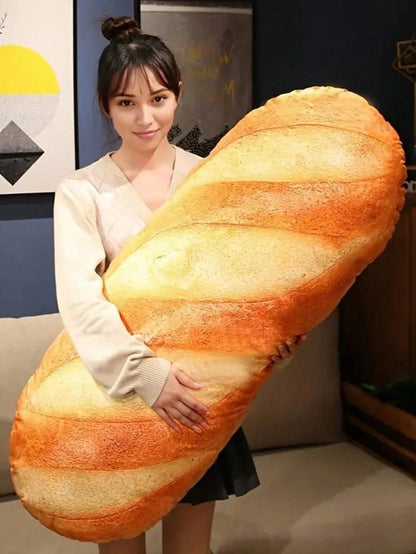 Giant Plush Bread Pillow, Soft Butter Toast Bread Shaped Cushion, Lumbar Pillow, Filled, Home Decor Holiday Gift