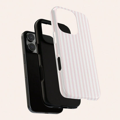 GIIPPA Pink & White Striped Phone Case, Compatible With IPhone 17/16/15/14/13/12/11 Pro Max
