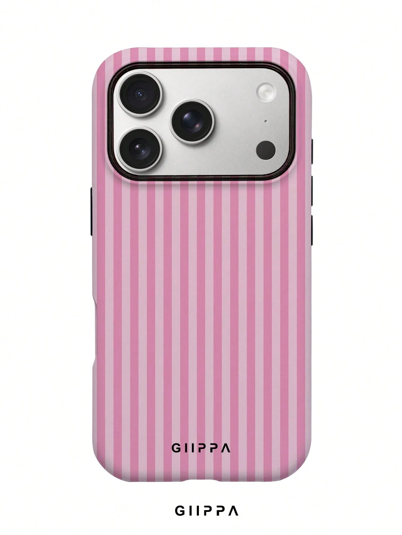 GIIPPA Pink & White Striped Phone Case, Compatible With IPhone 17/16/15/14/13/12/11 Pro Max