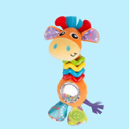 Giraffe Baby Rattle Toy- Soft Plush Teether With Rattle Ring And Crinkle Paper, Sensory Development, Educational Toy For 0-12 Months Infants