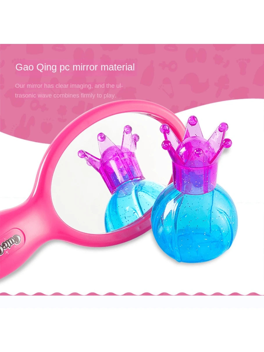 Girls Beauty Salon Pretend Play Set, Includes Hair Dryer Toy, Scissors, Haircutting Apron And Styling Accessories