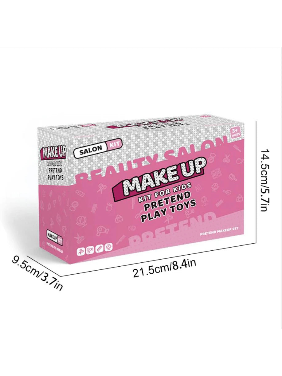 Girls Beauty Salon Pretend Play Set, Includes Hair Dryer Toy, Scissors, Haircutting Apron And Styling Accessories