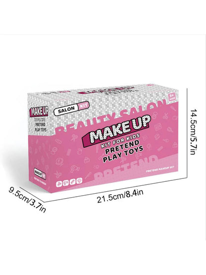 Girls Beauty Salon Pretend Play Set, Includes Hair Dryer Toy, Scissors, Haircutting Apron And Styling Accessories