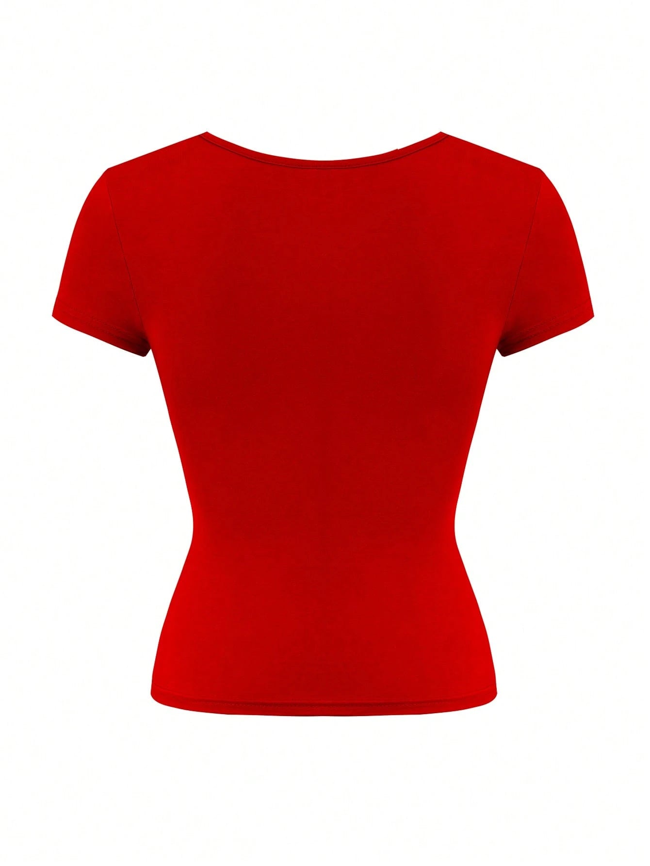 GLAMSKIN Women's Summer/Autumn Basic Solid Color Square Neck Short Sleeve Cropped T-Shirt, Y2K Sexy Slim Fit Casual Top, Back To School, Outing, Daily Streetwear