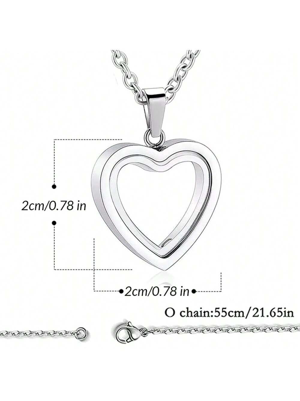 Glass Cremation Jewelry Necklace For Ashes Heart Memorial Lockets For Ashes Stainless Steel Keepsake Urn Ashes Pendants Valentine's Day Gift