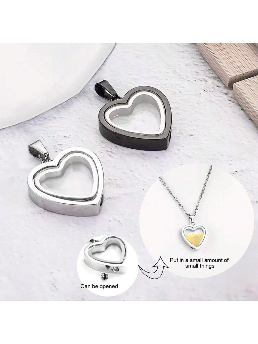 Glass Cremation Jewelry Necklace For Ashes Heart Memorial Lockets For Ashes Stainless Steel Keepsake Urn Ashes Pendants Valentine's Day Gift