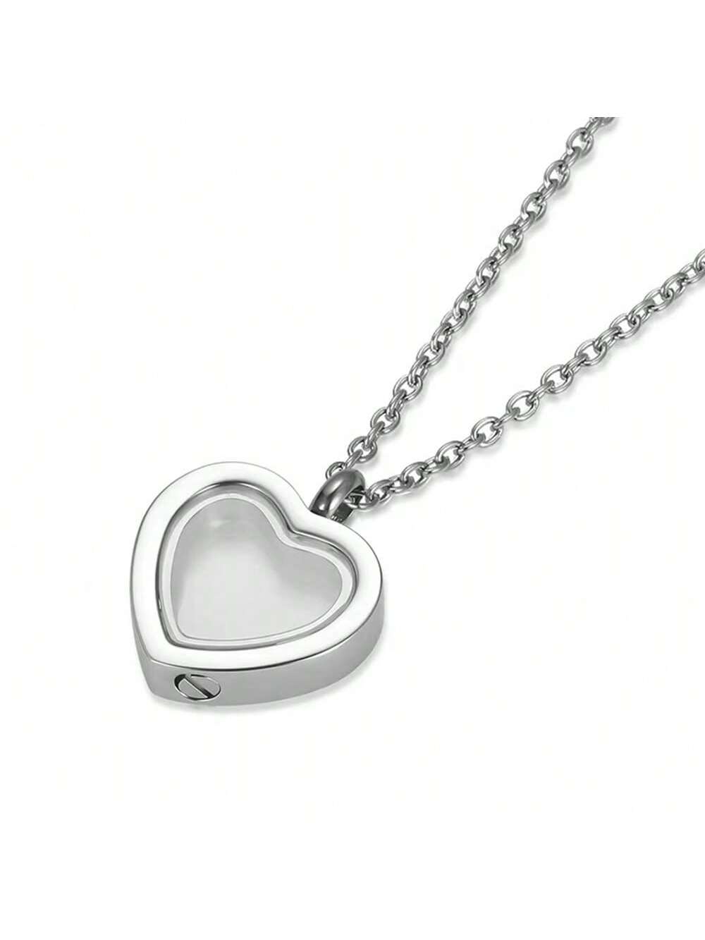 Glass Cremation Jewelry Necklace For Ashes Heart Memorial Lockets For Ashes Stainless Steel Keepsake Urn Ashes Pendants Valentine's Day Gift