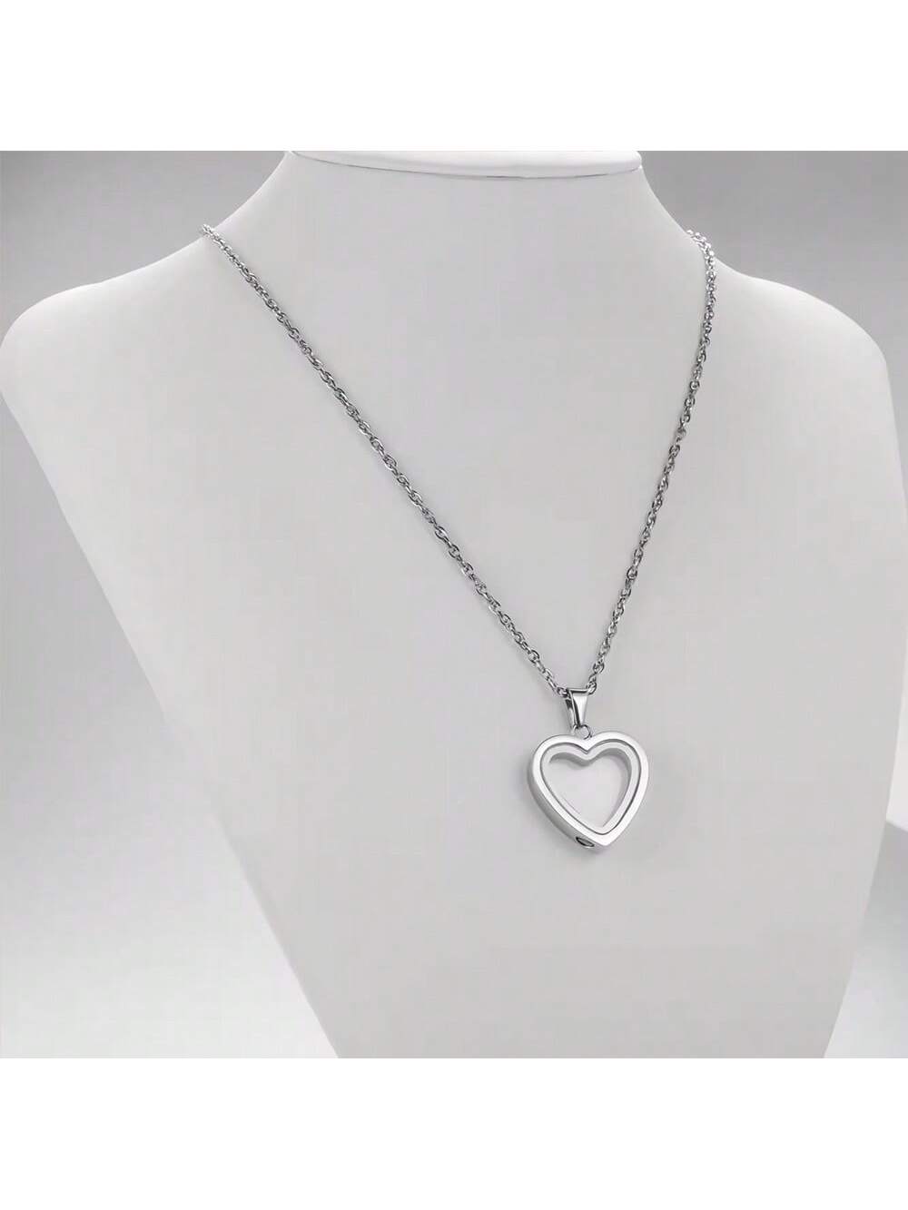 Glass Cremation Jewelry Necklace For Ashes Heart Memorial Lockets For Ashes Stainless Steel Keepsake Urn Ashes Pendants Valentine's Day Gift