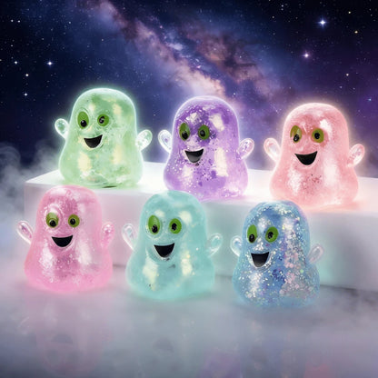 Glitter Ghost Squishy, Slow Rebound Halloween Stress Relief Finger Toy, Cute Japanese Style Ghost Squeeze Toy, Kids Party Favor Halloween