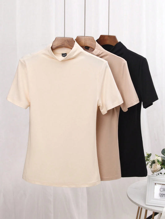 GlowEve 3pcs Mock Neck Tee