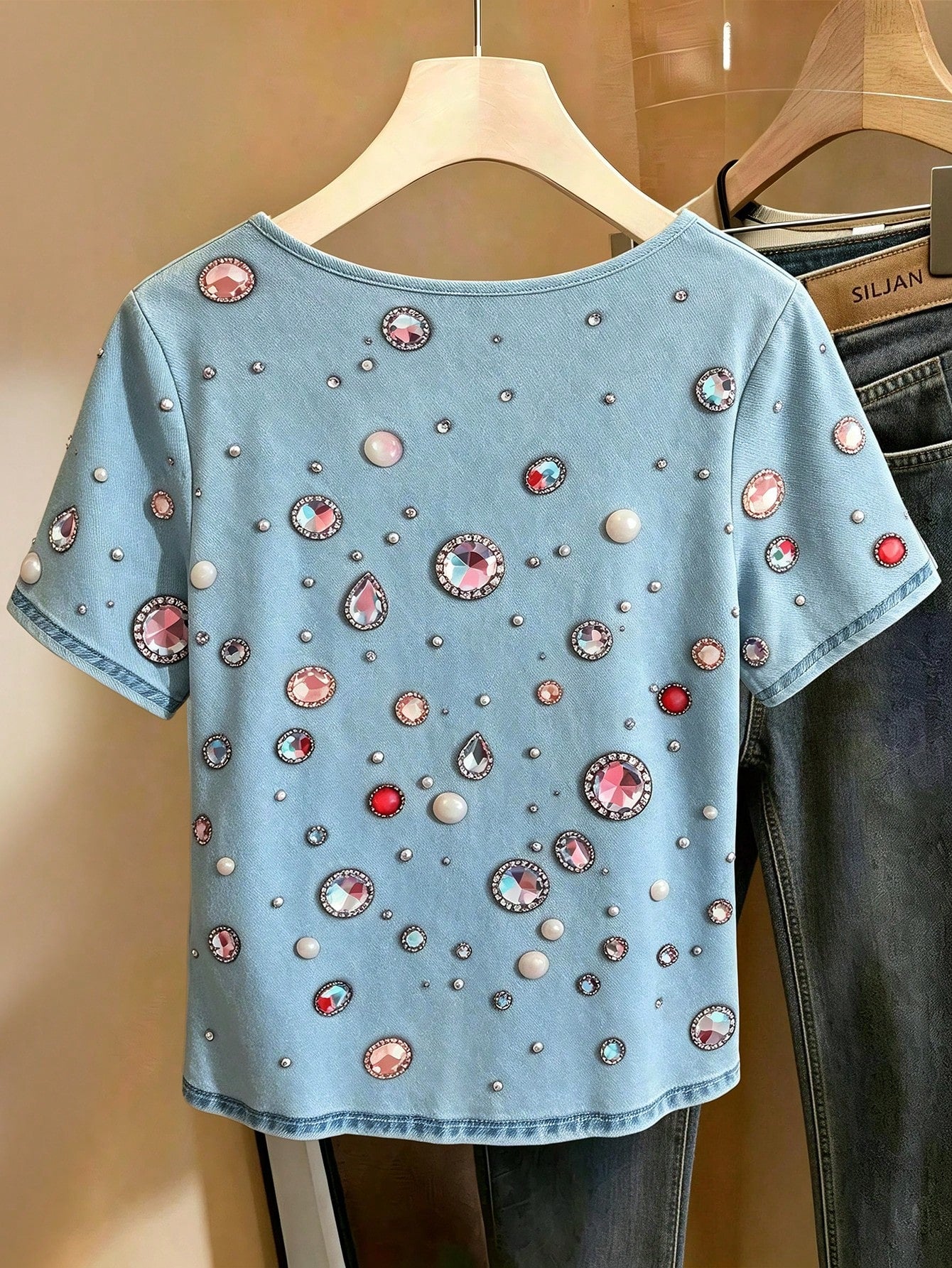 GlowEve CURVE Plus Size Casual Stretch Short Sleeve Black & White Contrast Color Commute Daily T-Shirt, Spring/Summer