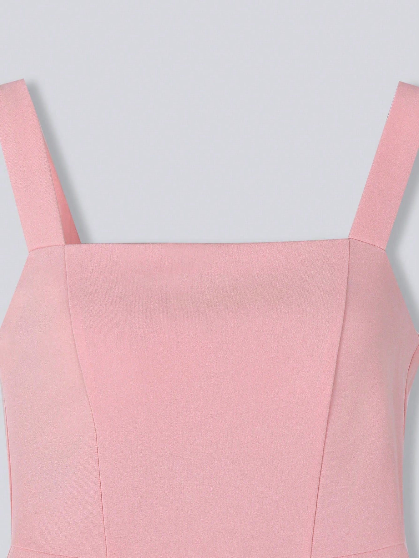 GlowEve Women's Square Neck Sleeveless Bodycon Pearl Button Decor Pleated Hem Dress,Soft Pink,Summer,Elegant,Wedding Ninang,Party Vacation Graduation Outfit