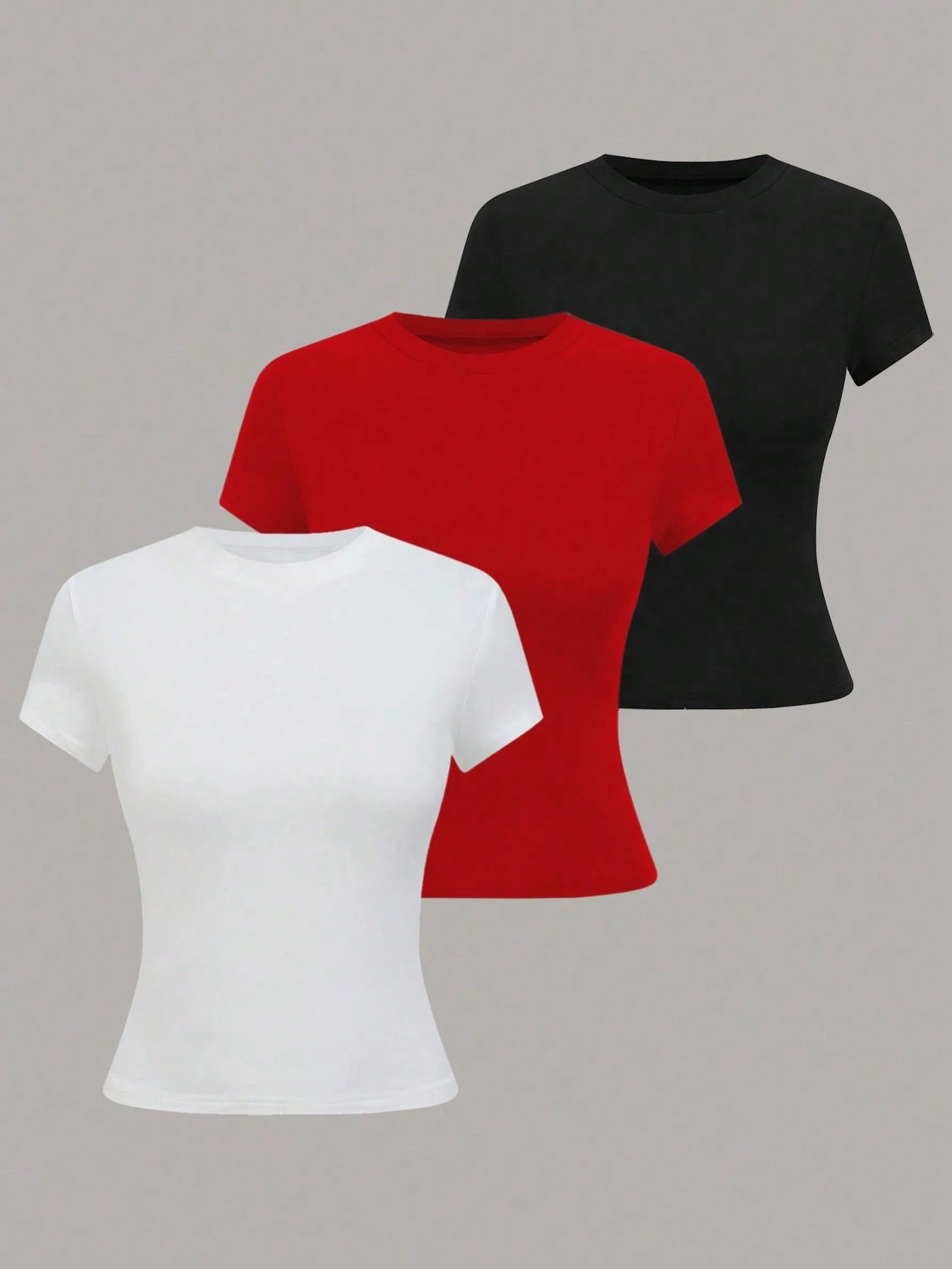 GlowEve Women Solid Color Crew Neck Short Sleeve Casual Versatile T-Shirt