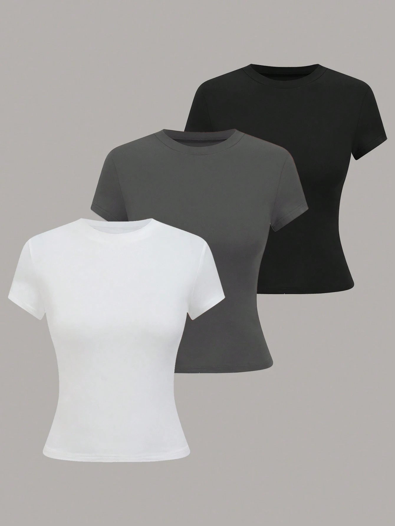 GlowEve Women Solid Color Crew Neck Short Sleeve Casual Versatile T-Shirt