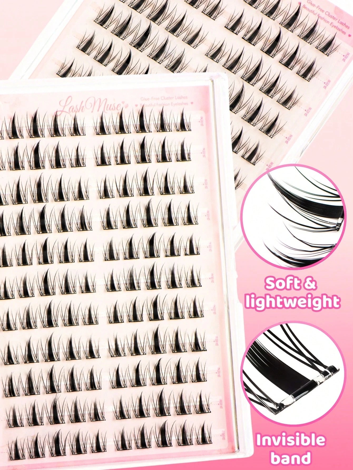 Glue-Free Little Rabbit False Eyelash Clusters- 110 Clusters Independent Segmented Design, 12MM Natural Fixed Length, C-Curl Lightweight And Airy, Self-Adhesive Base, No Extra Glue Needed For Quick A