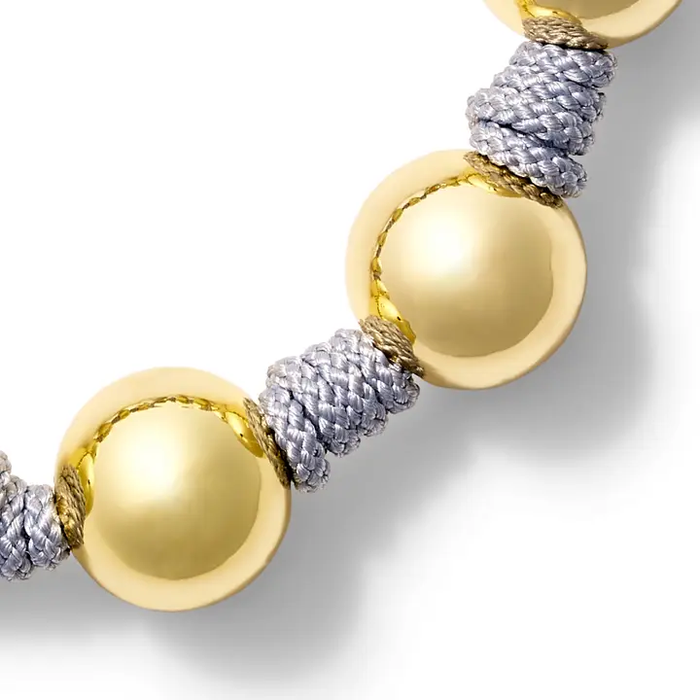 Gold Ball + Pearl Knotting Bracelet