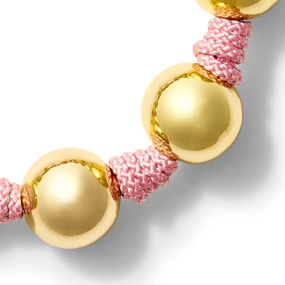 Gold Ball + Pearl Knotting Bracelet