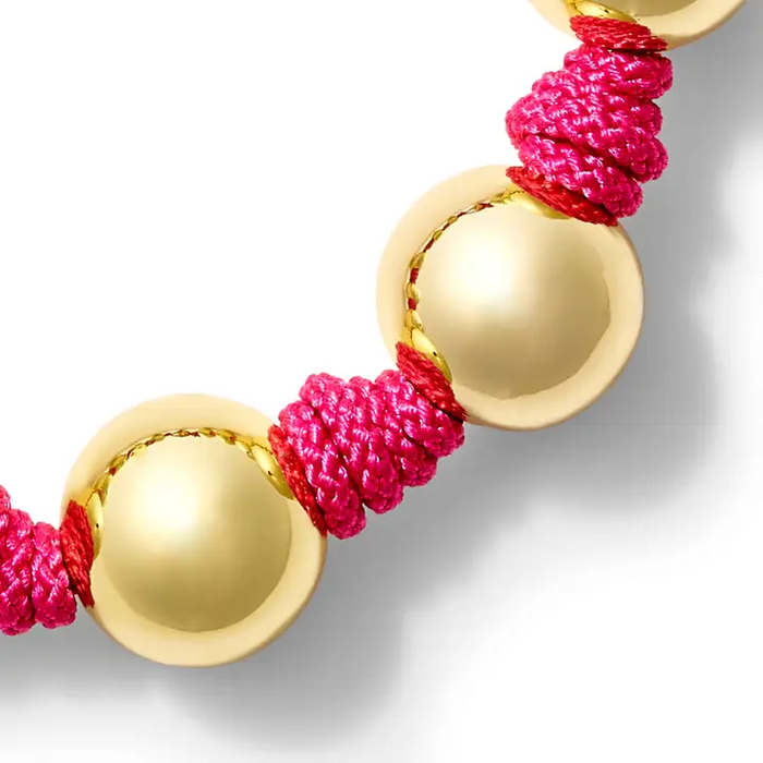 Gold Ball + Pearl Knotting Bracelet