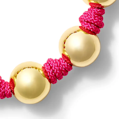 Gold Ball + Pearl Knotting Bracelet