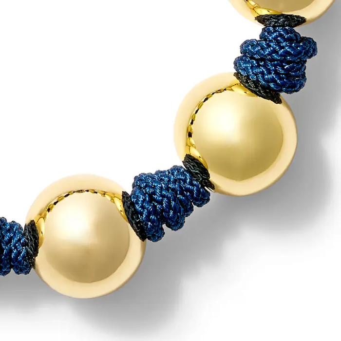 Gold Ball + Pearl Knotting Bracelet