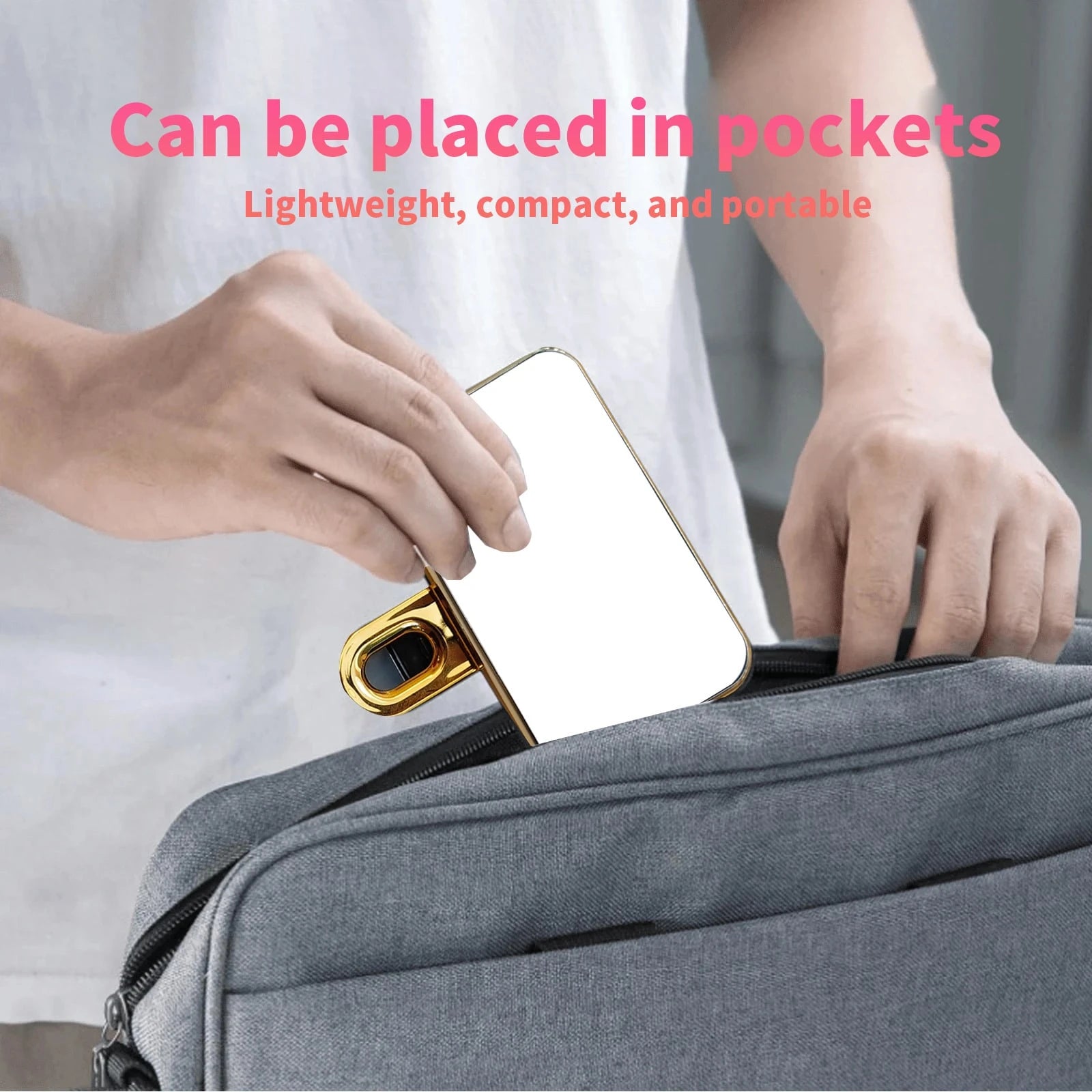 Gold Portable Rechargeable LED Ring Light, 3 Lighting Modes, USB & Battery Powered, Compatible With IPhone 15/14/13/12/11 Pro Xs, A72/A71/A52/A51, For Phones, Cameras, Videos, Zoom Calls, High Power