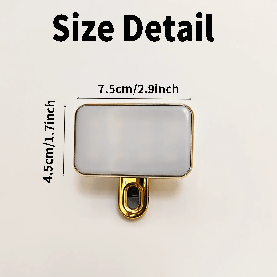 Gold Portable Rechargeable LED Ring Light, 3 Lighting Modes, USB & Battery Powered, Compatible With IPhone 15/14/13/12/11 Pro Xs, A72/A71/A52/A51, For Phones, Cameras, Videos, Zoom Calls, High Power
