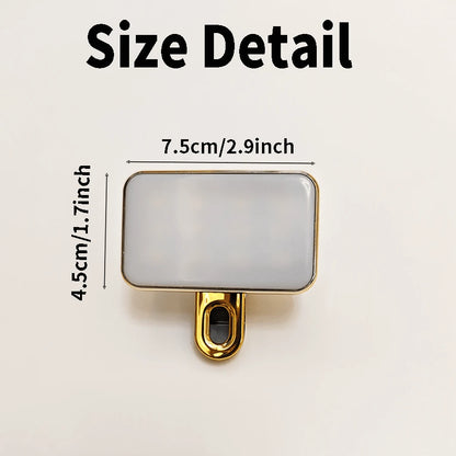 Gold Portable Rechargeable LED Ring Light, 3 Lighting Modes, USB & Battery Powered, Compatible With IPhone 15/14/13/12/11 Pro Xs, A72/A71/A52/A51, For Phones, Cameras, Videos, Zoom Calls, High Power