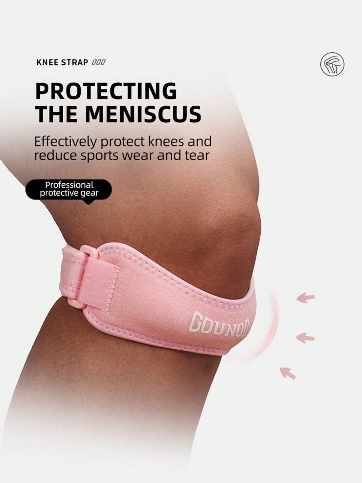 GOUNOD Support Strap Or Men & Women Knee Sleeve, Adjustable Knee Strap For Running, Sports, Basketball, Tennis