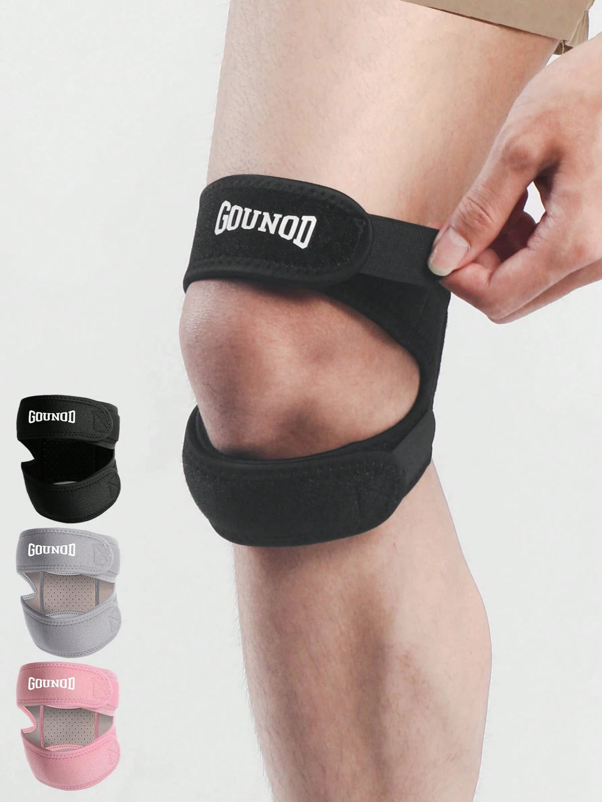 GOUNOD Support Strap Or Men & Women Knee Sleeve, Adjustable Knee Strap For Running, Sports, Basketball, Tennis