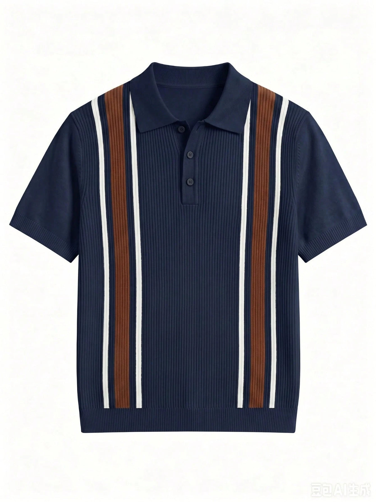 GRDR Men's Collared Striped Casual Minimalist Fashion Knit Short Sleeve T-Shirt Top- Comfortable Daily Wear, Travel, Outing