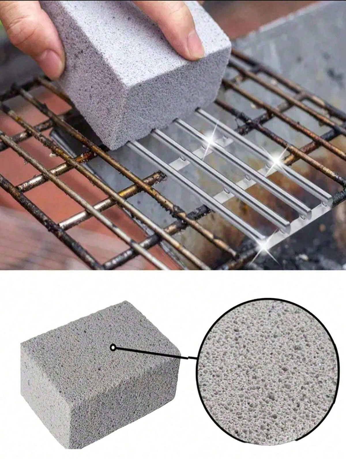 Grill Cleaning Brick, Pumice Stone Grill Cleaner, Stone Cleaning Block, BBQ Cleaning Brush, Suitable For Camping Grill Grate BBQ Dirt Removal Burnt Stains Iron Plate Cleaning, This Product Is A Consum