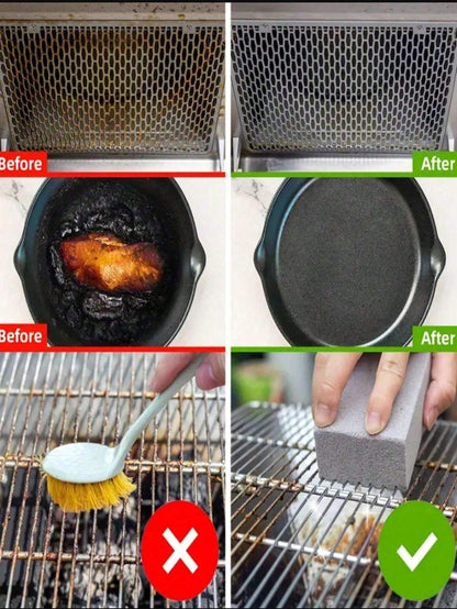 Grill Cleaning Brick, Pumice Stone Grill Cleaner, Stone Cleaning Block, BBQ Cleaning Brush, Suitable For Camping Grill Grate BBQ Dirt Removal Burnt Stains Iron Plate Cleaning, This Product Is A Consum