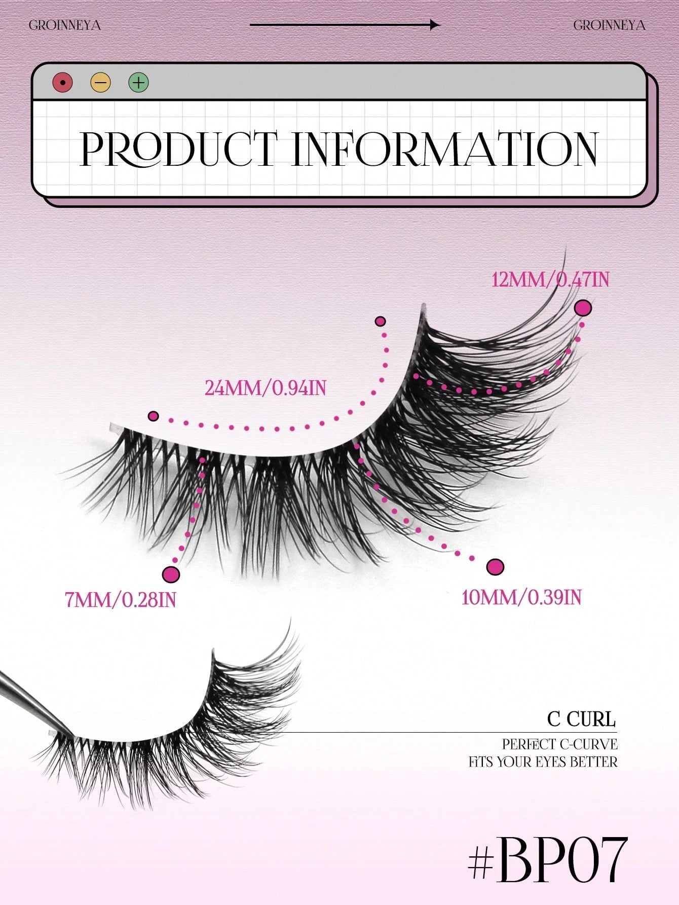 GROINNEYA 9 Pairs Half-Strip Transparent Band Cat Eye False Eyelashes, Short Soft 3D Mink-Like False Eyelashes For Natural Makeup (BP07), Strip False Eyelashes