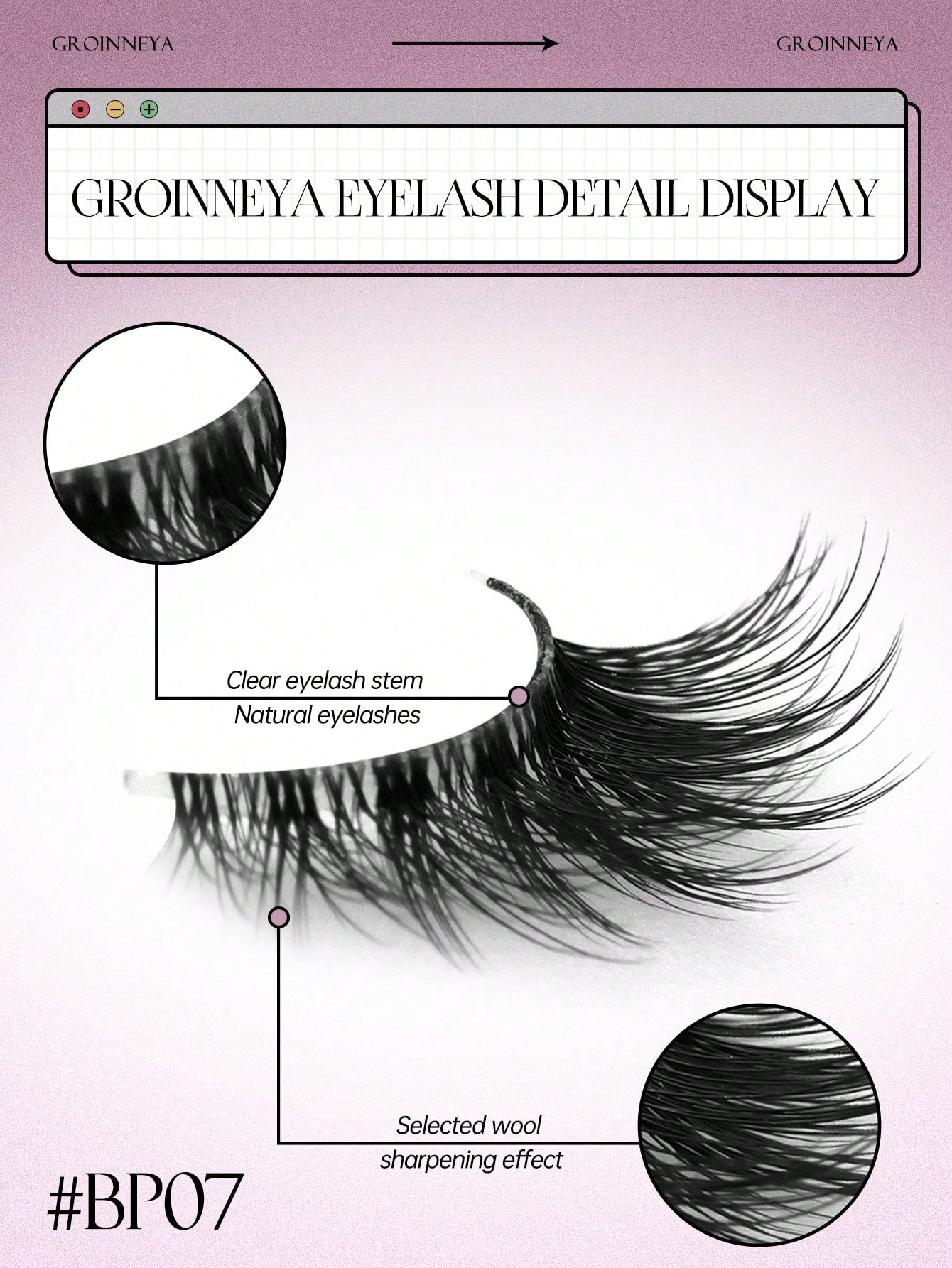 GROINNEYA 9 Pairs Half-Strip Transparent Band Cat Eye False Eyelashes, Short Soft 3D Mink-Like False Eyelashes For Natural Makeup (BP07), Strip False Eyelashes