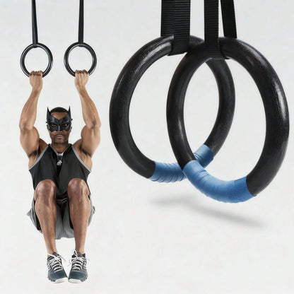 Gymnastic Rings 1200lbs Capacity With 16.4ft Adjustable Buckle Straps Pull Up Exercise Rings Non-Slip Rings For Home Gym Full Body Workout